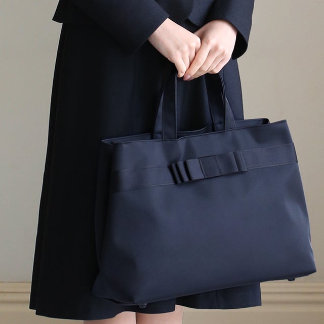 ニナーズ nina's お受験バッグ・トートバッグ/日本製/紺/リボン/ビッグ