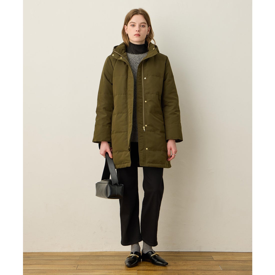 ルスークホリデー LE SOUK HOLIDAY ロングダウンコート （カーキ