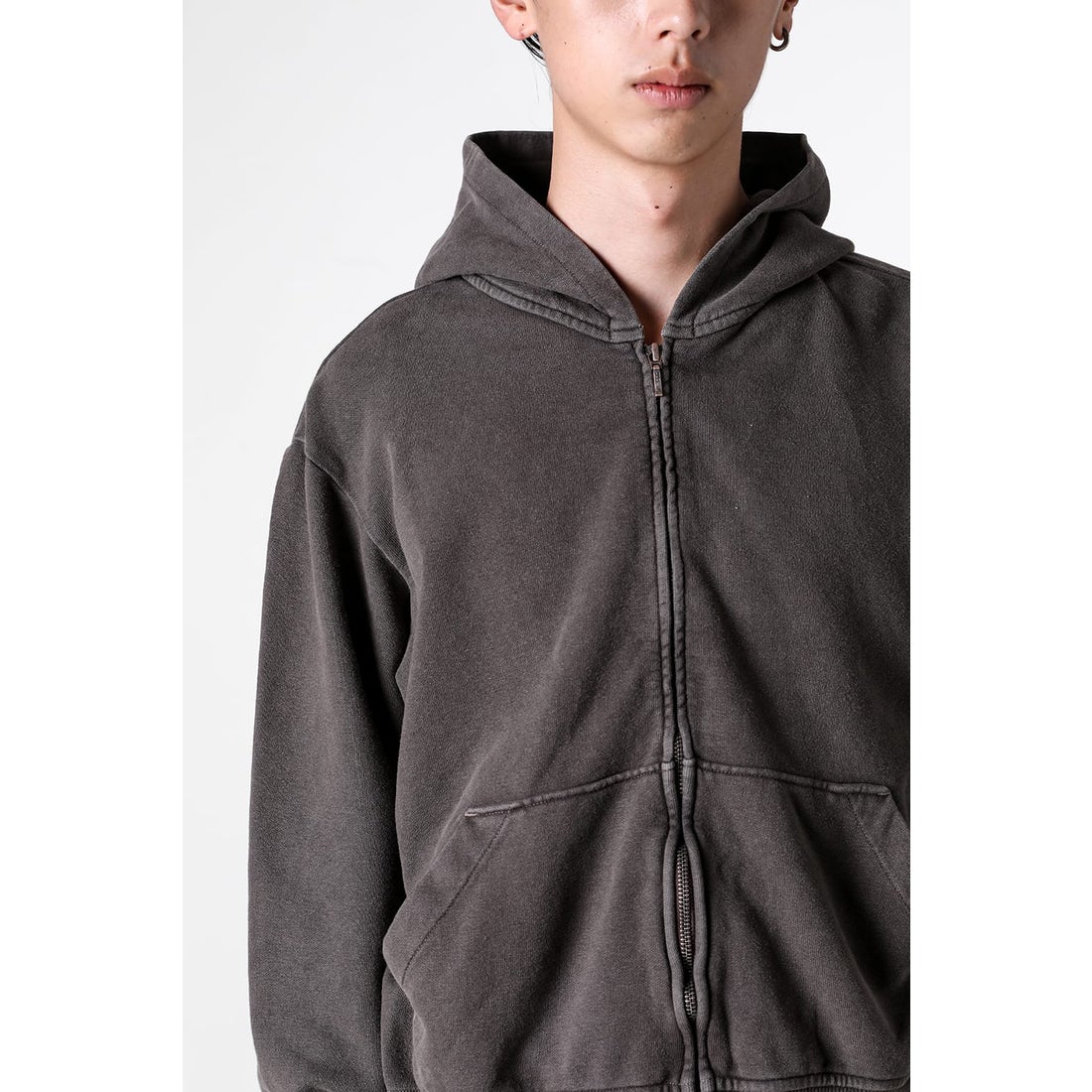 Omar Afridi Shabby Full Zipped Hoodie （Shabby brown） - Osaka