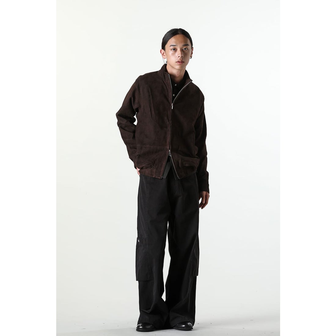 オマールアフリディ Omar Afridi Steel Blouson （Dark Brown Stripe