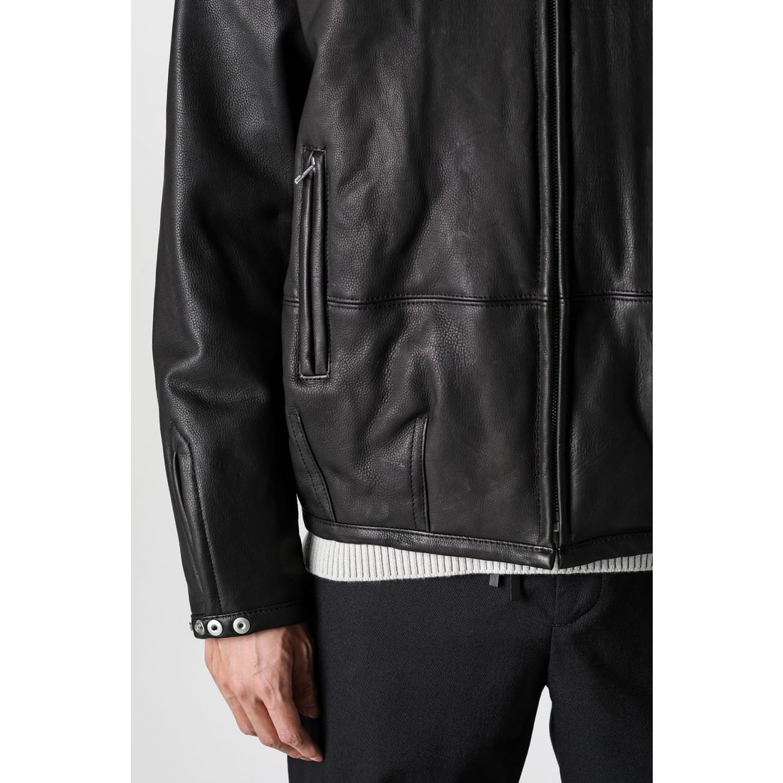 Omar Afridi Padded Leather Blouson （Raven Black） - Osaka / Kyoto