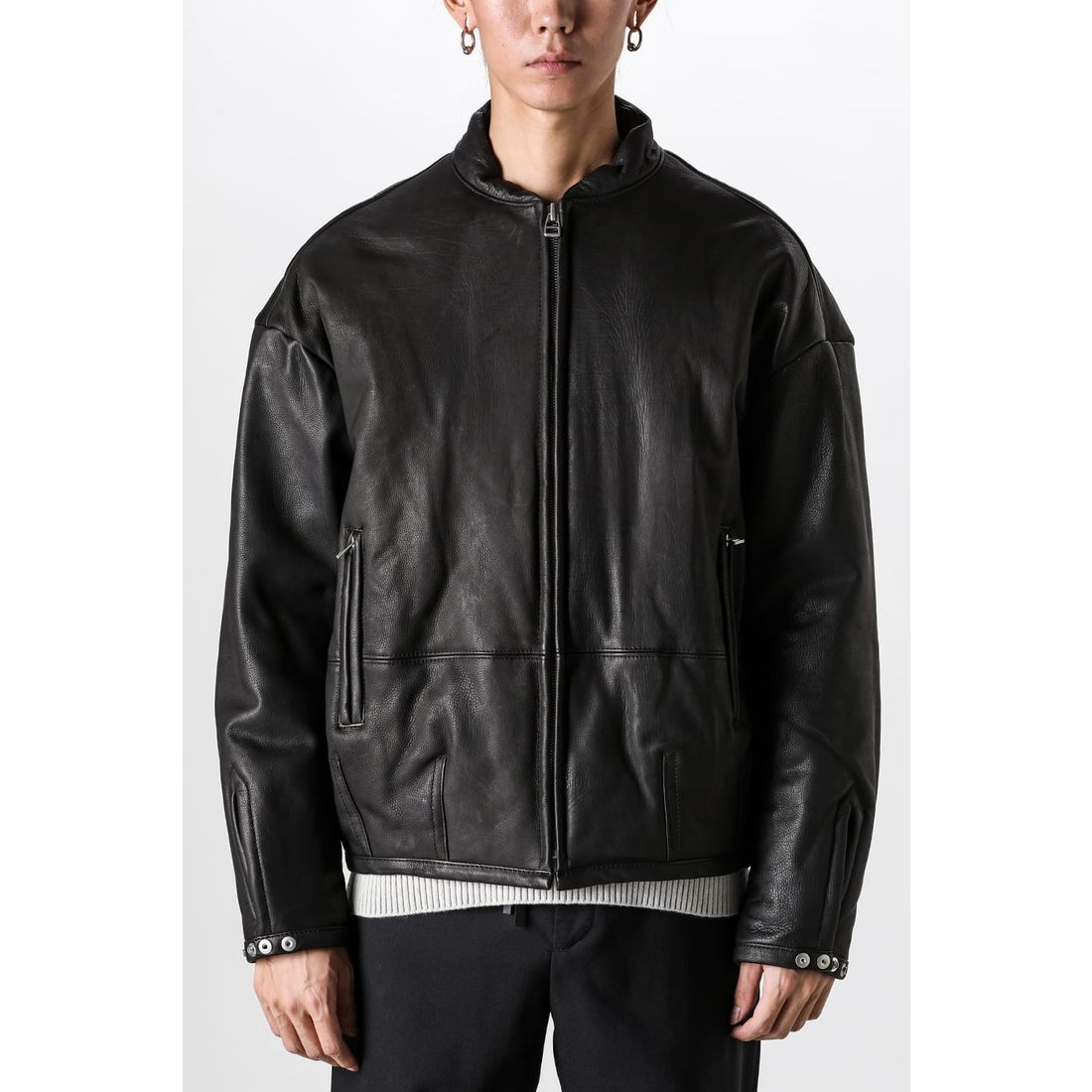Omar Afridi Padded Leather Blouson （Raven Black） - Osaka / Kyoto