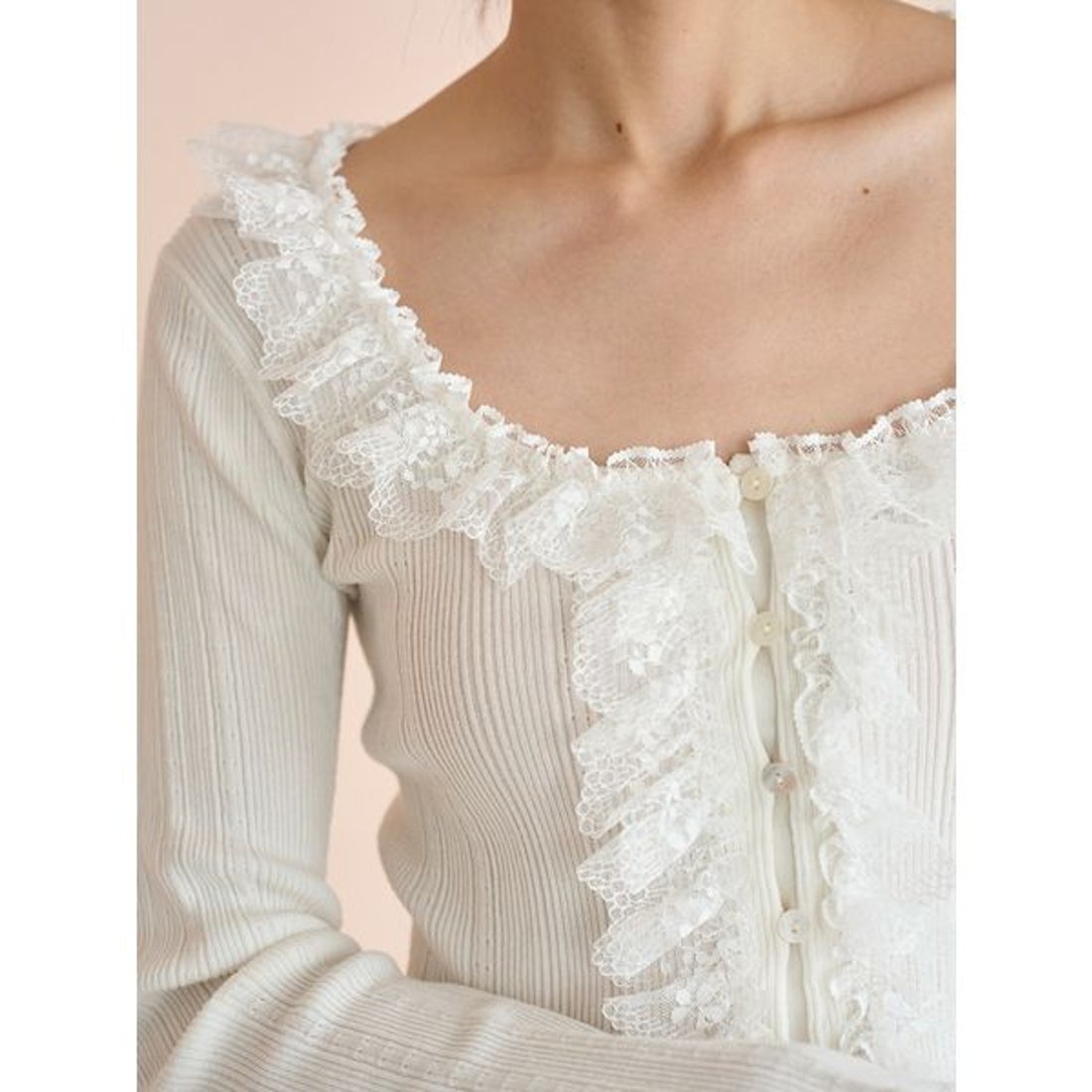 スナイデル SNIDEL Sustainableフリルニットプルオーバー （LBLU） -靴