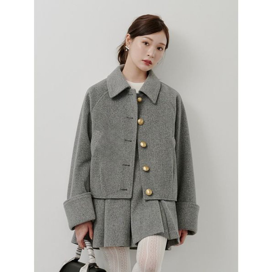 スナイデル SNIDEL ステンカラーメタルボタンジャケット （GRY