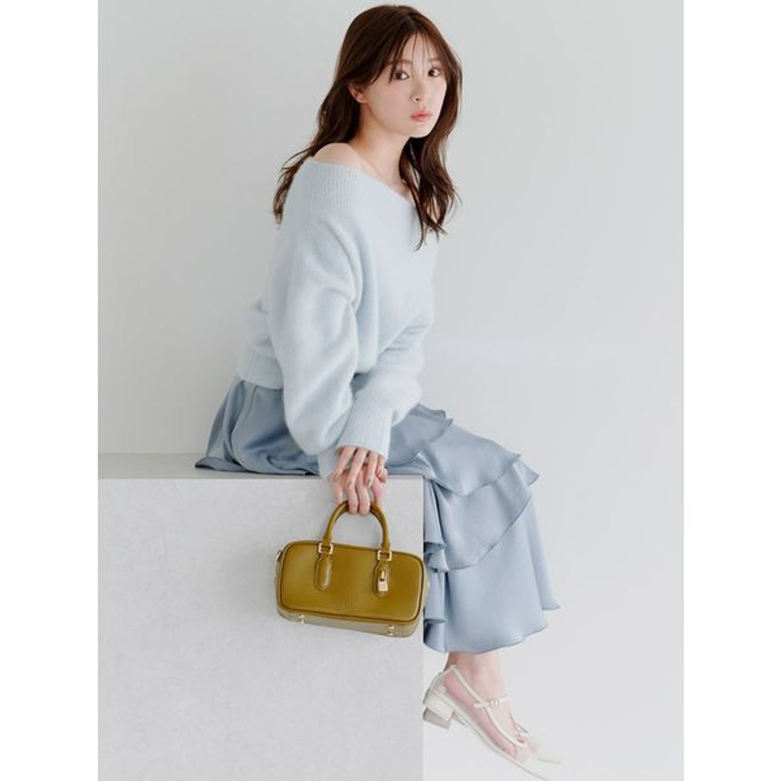 スナイデル SNIDEL フォックスアルパカオフショルプルオーバー （WINE