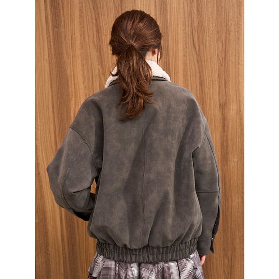 スナイデル SNIDEL マルチファブリックボアカラーブルゾン （BLK