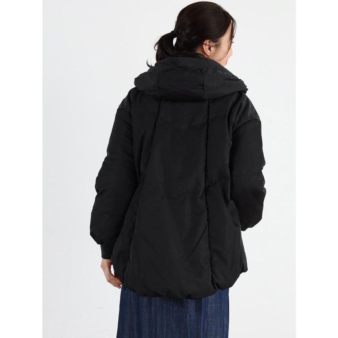 クローブ CLOVE フードミドルダウンブルゾン （ブラック