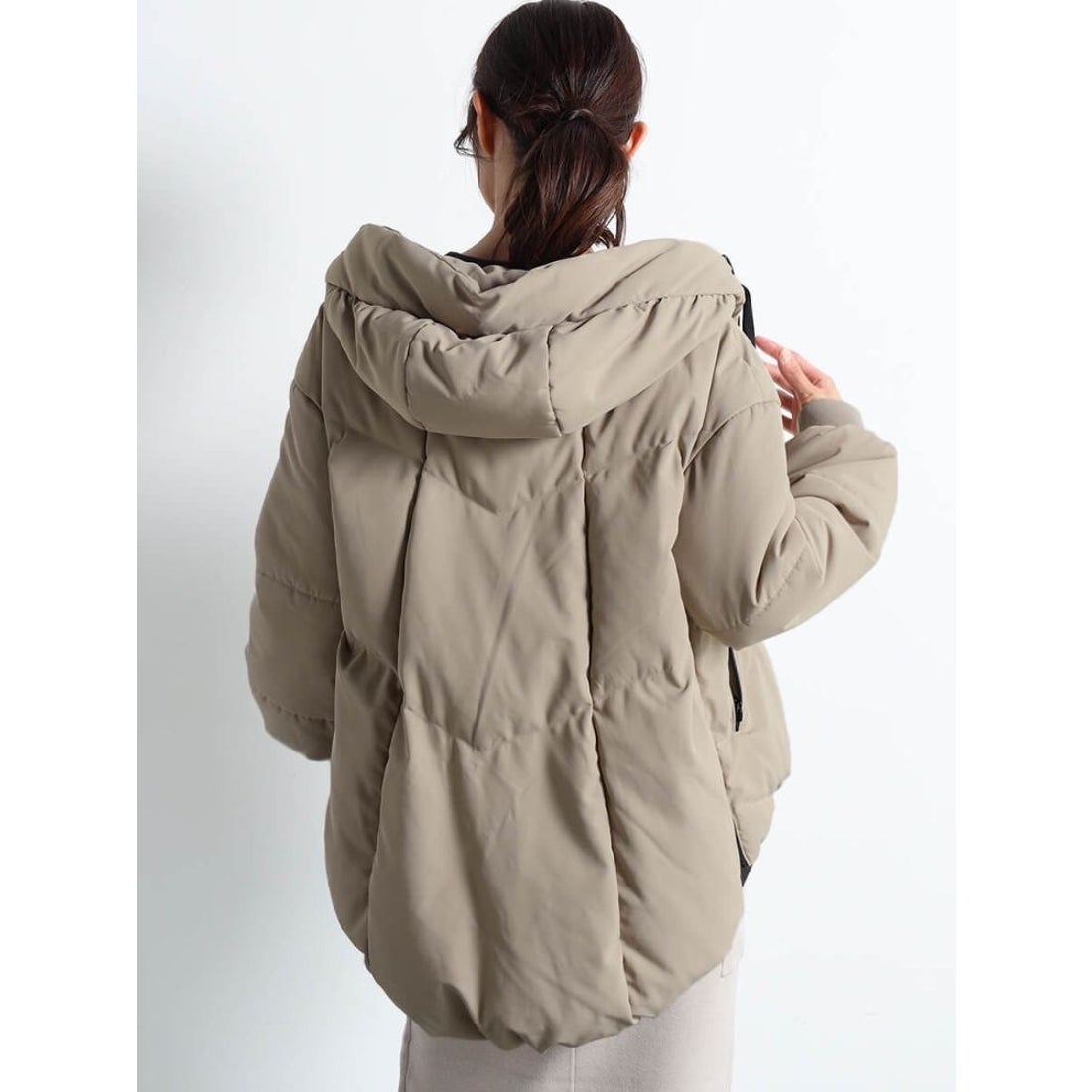 クローブ CLOVE フードミドルダウンブルゾン （アイボリー） -靴