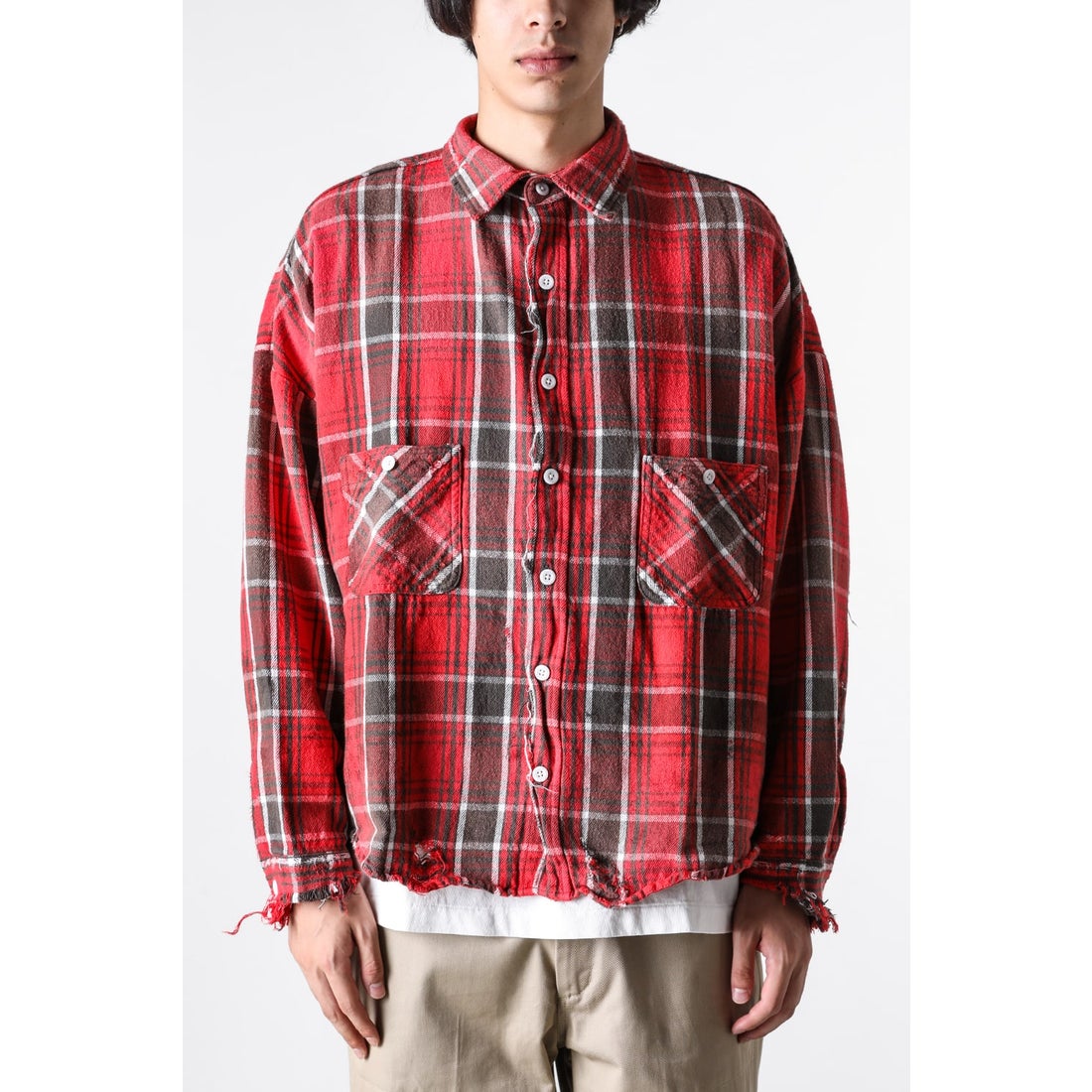 SAINT Mxxxxxx Flannel Shirt （Red / Gray） - Osaka / Kyoto, -FASCINATE