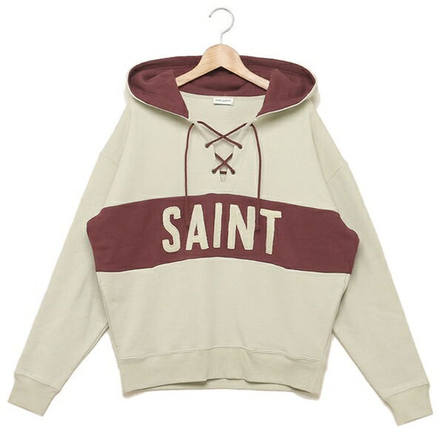 サンローラン SAINT LAURENT パーカー レースフーディー ベージュ