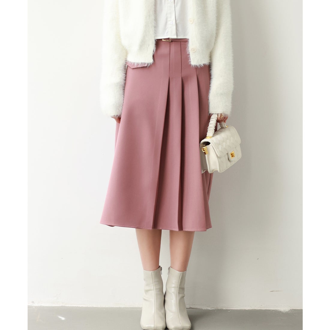 セゾンドパピヨン SAISON DE PAPILLON ツイル素材ワンウェイプリーツ