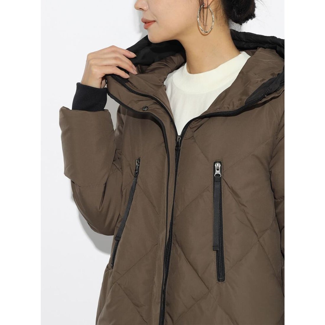 スコットクラブ SCOTCLUB バイカラーロングダウンコート （ダーク