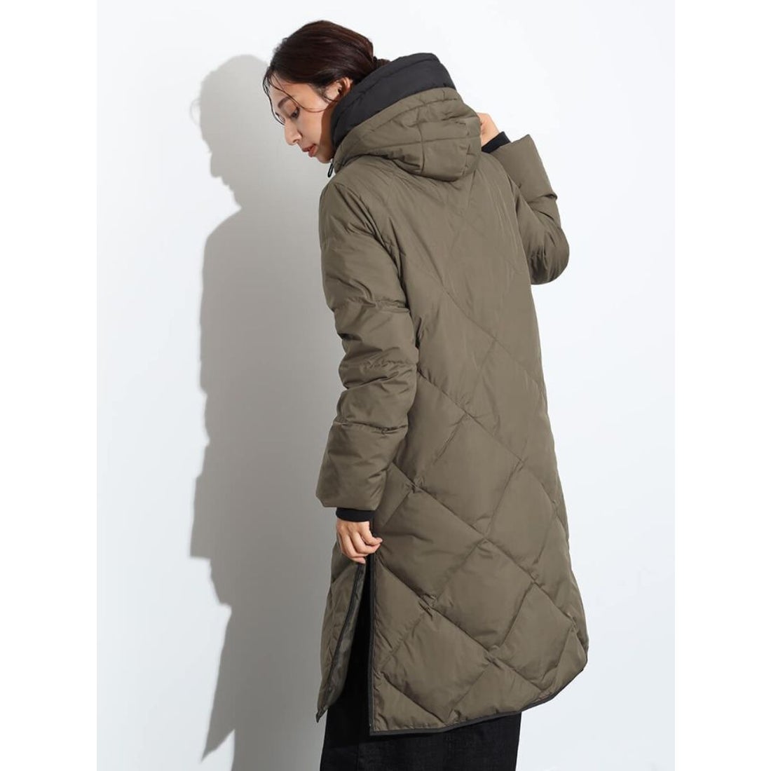 スコットクラブ SCOTCLUB バイカラーロングダウンコート （ブラック