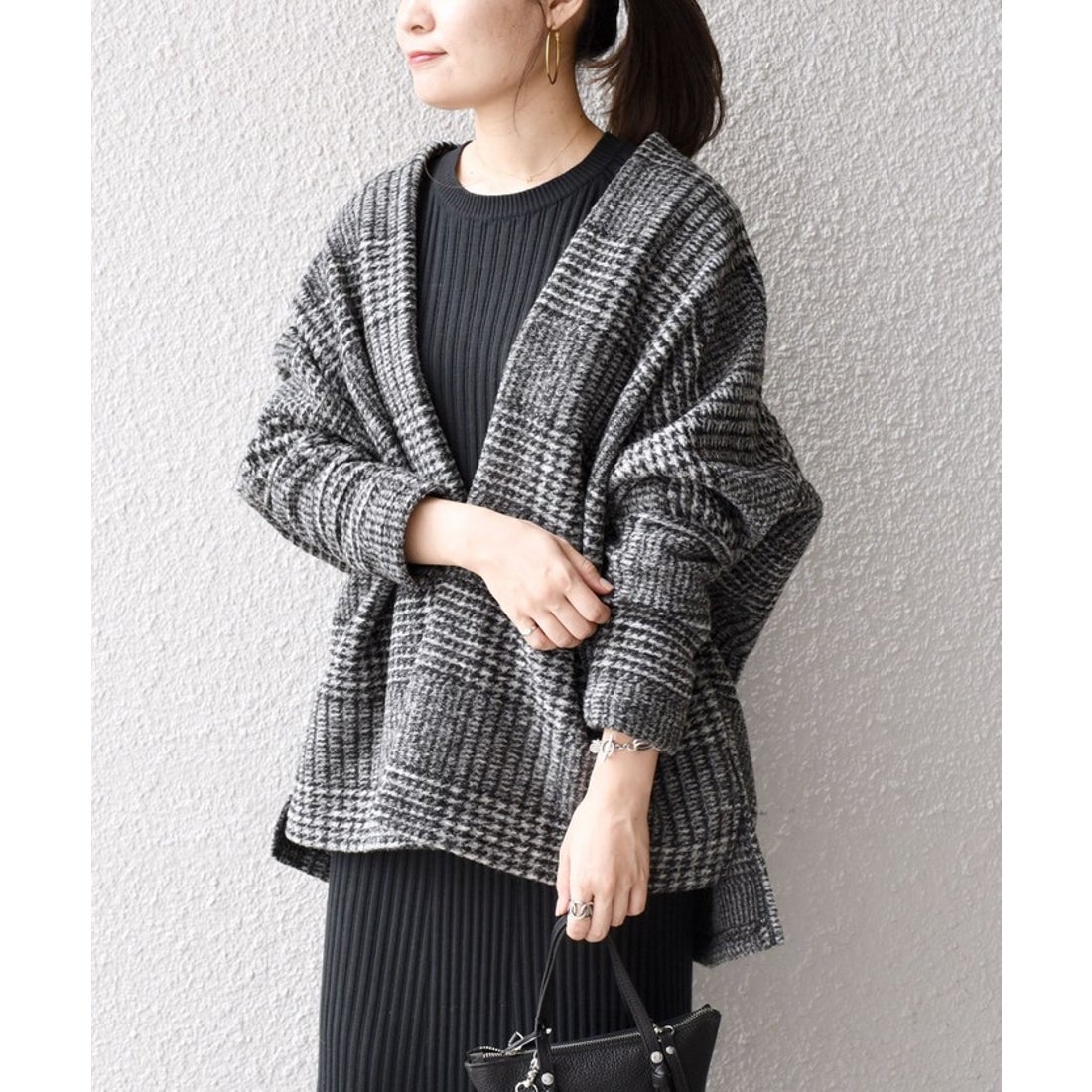 シップス SHIPS * 〈手洗い可能〉イタリアン チェック ショート 羽織り