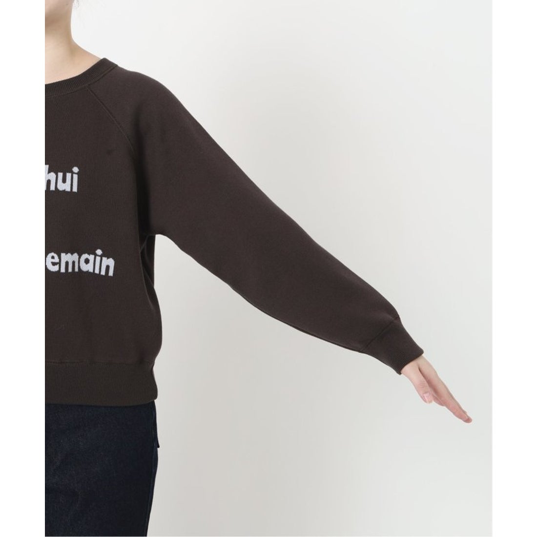 スローブ イエナ SLOBE IENA スムースオーバーロゴニット （グレーA