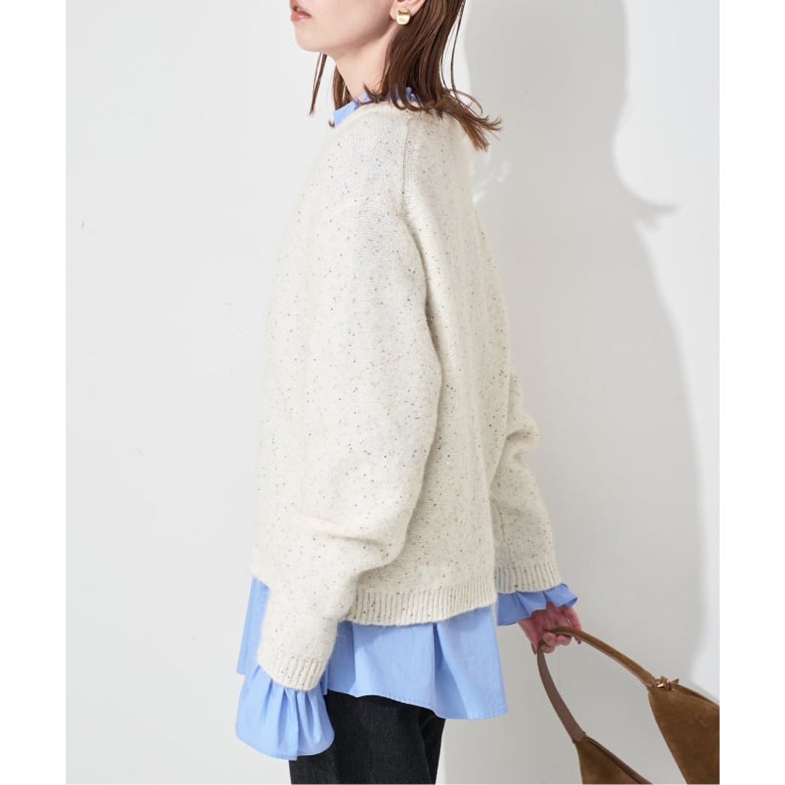 スローブ イエナ SLOBE IENA スパンコールニット （ホワイト