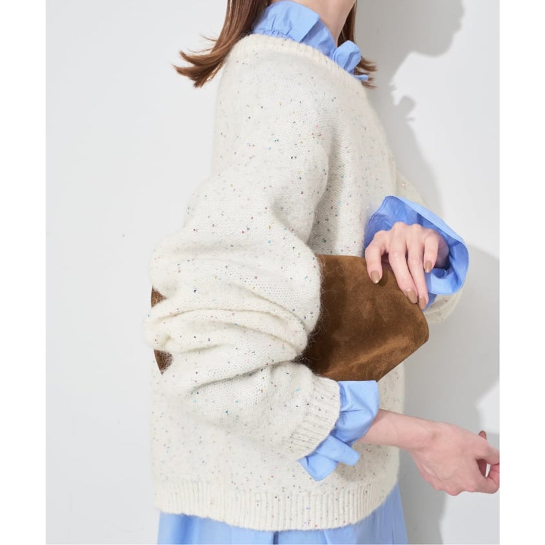 スローブ イエナ SLOBE IENA スパンコールニット （ホワイト