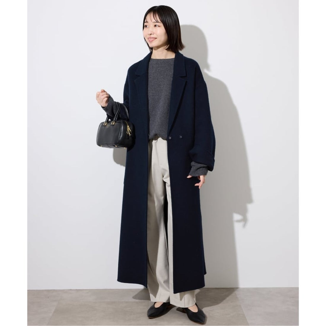 スローブ イエナ SLOBE IENA souple wool ダブルフェイスロングコート