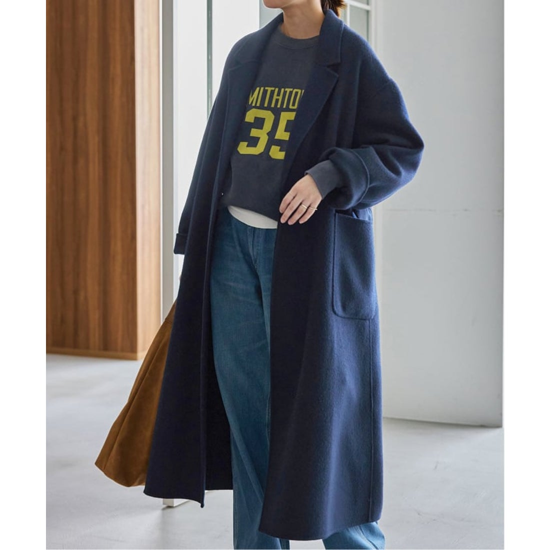 スローブ イエナ SLOBE IENA souple wool ダブルフェイスロングコート