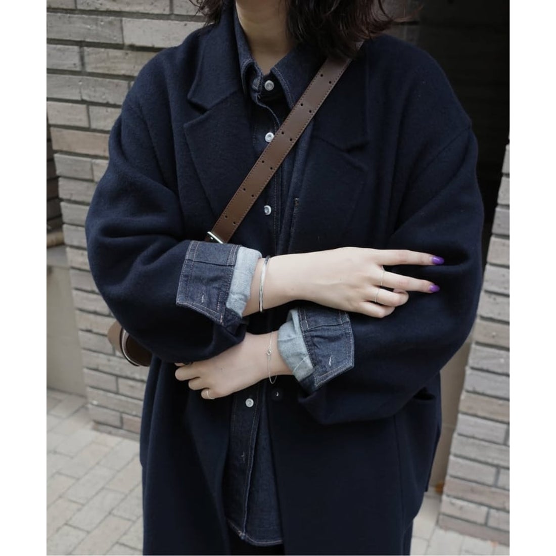 スローブ イエナ SLOBE IENA souple wool ダブルフェイスロングコート