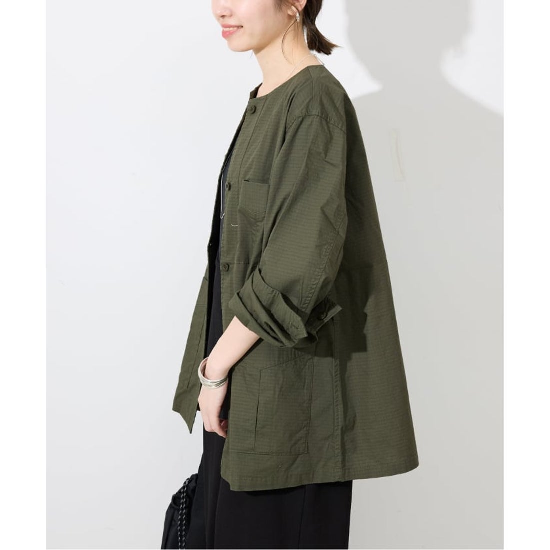 スローブ イエナ SLOBE IENA 《追加予約》ノーカラーサファリブルゾン