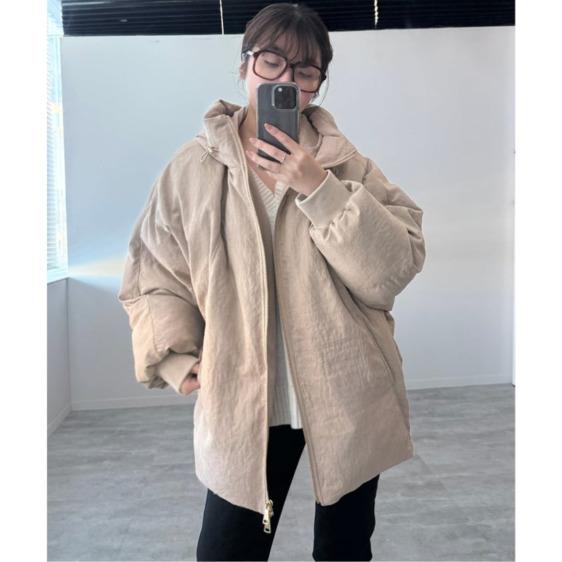 スローブ イエナ SLOBE IENA 中綿ボリュームフードブルゾン （ベージュ