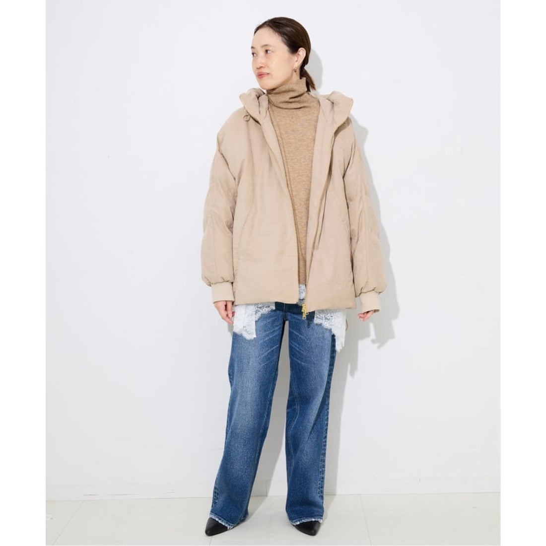 スローブ イエナ SLOBE IENA 中綿ボリュームフードブルゾン （ベージュ