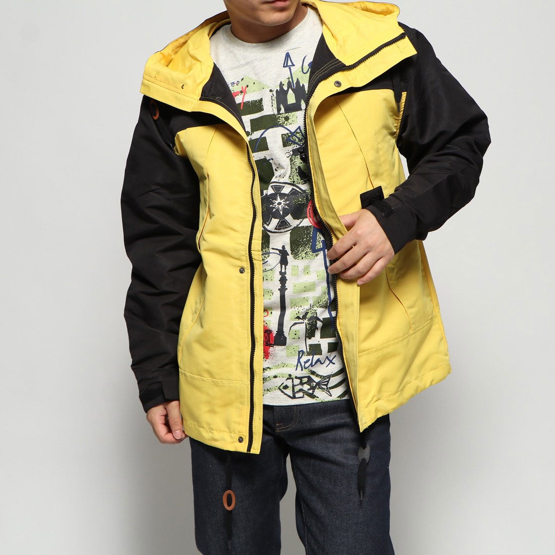 スタイルブロック STYLEBLOCK 切り替えマウンテンパーカー （イエロー