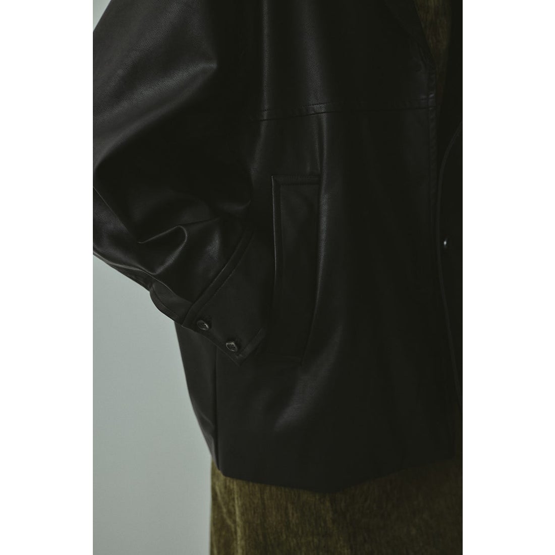 スタイルミキサー STYLEMIXER フェイクレザージャケット （BLK