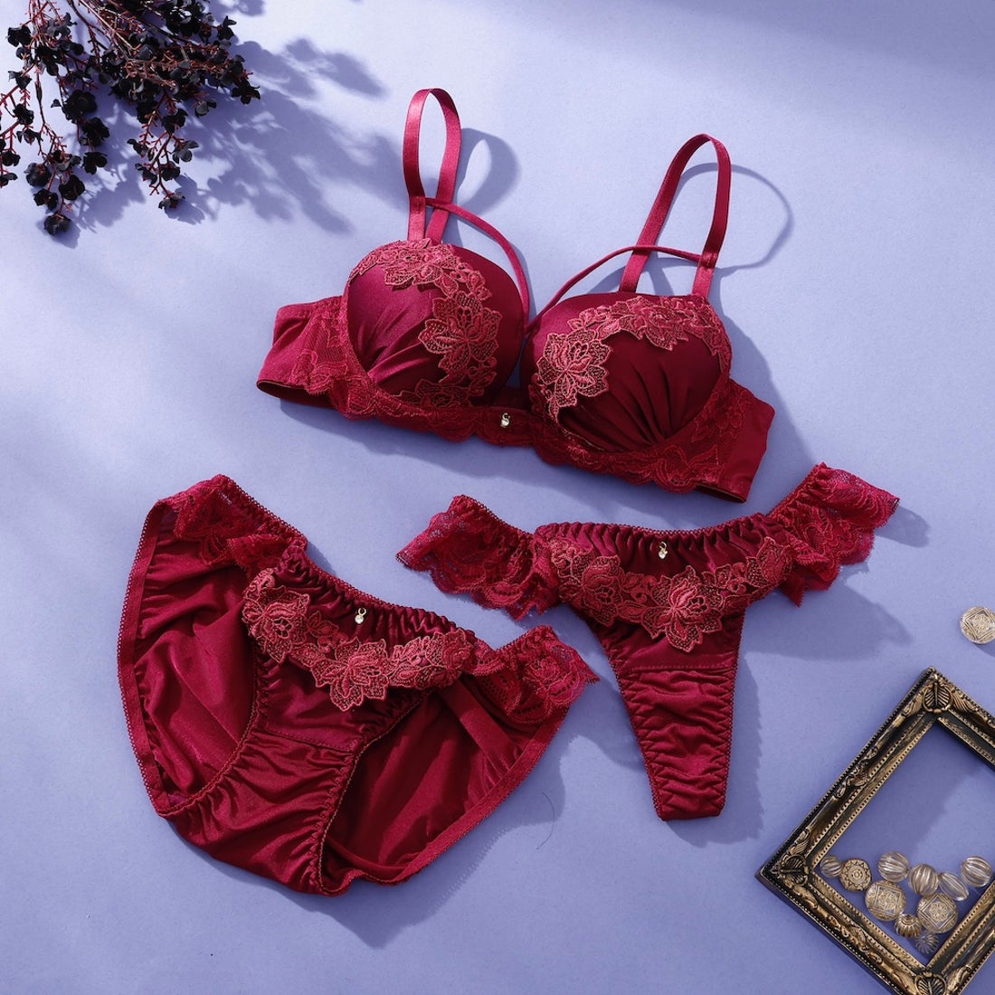 パリーゼ Palissee マカロニコードローズケミカル ブラ＆ショーツ＋T