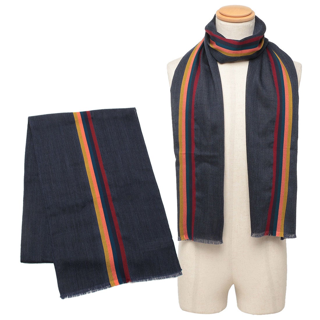 ポールスミス Paul Smith マフラー ストライプ ネイビー メンズ PAUL