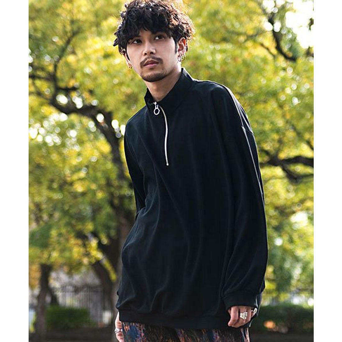 キャバリア CavariA ハーフジップ長袖トレーナー メンズ ブランド