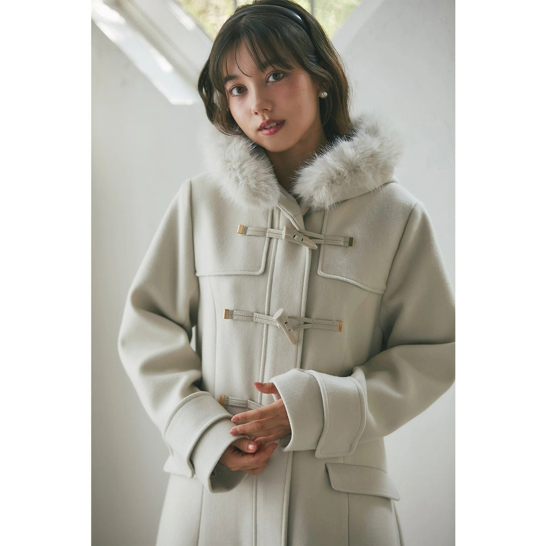 トッコクローゼット tocco closet 取り外し可能なファー付きフィット