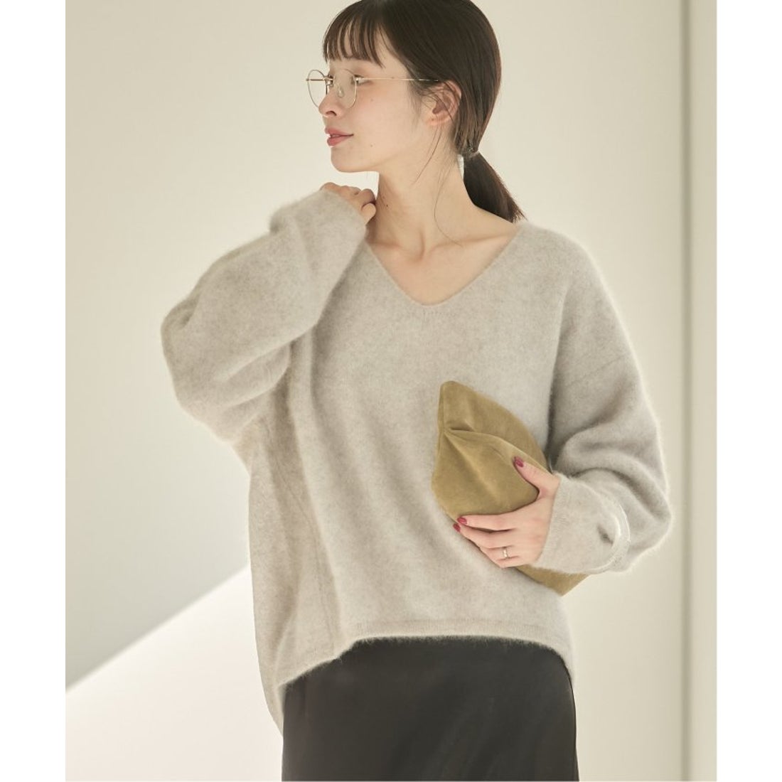 プラージュ Plage Fur V Nuance プルオーバー （グレーB