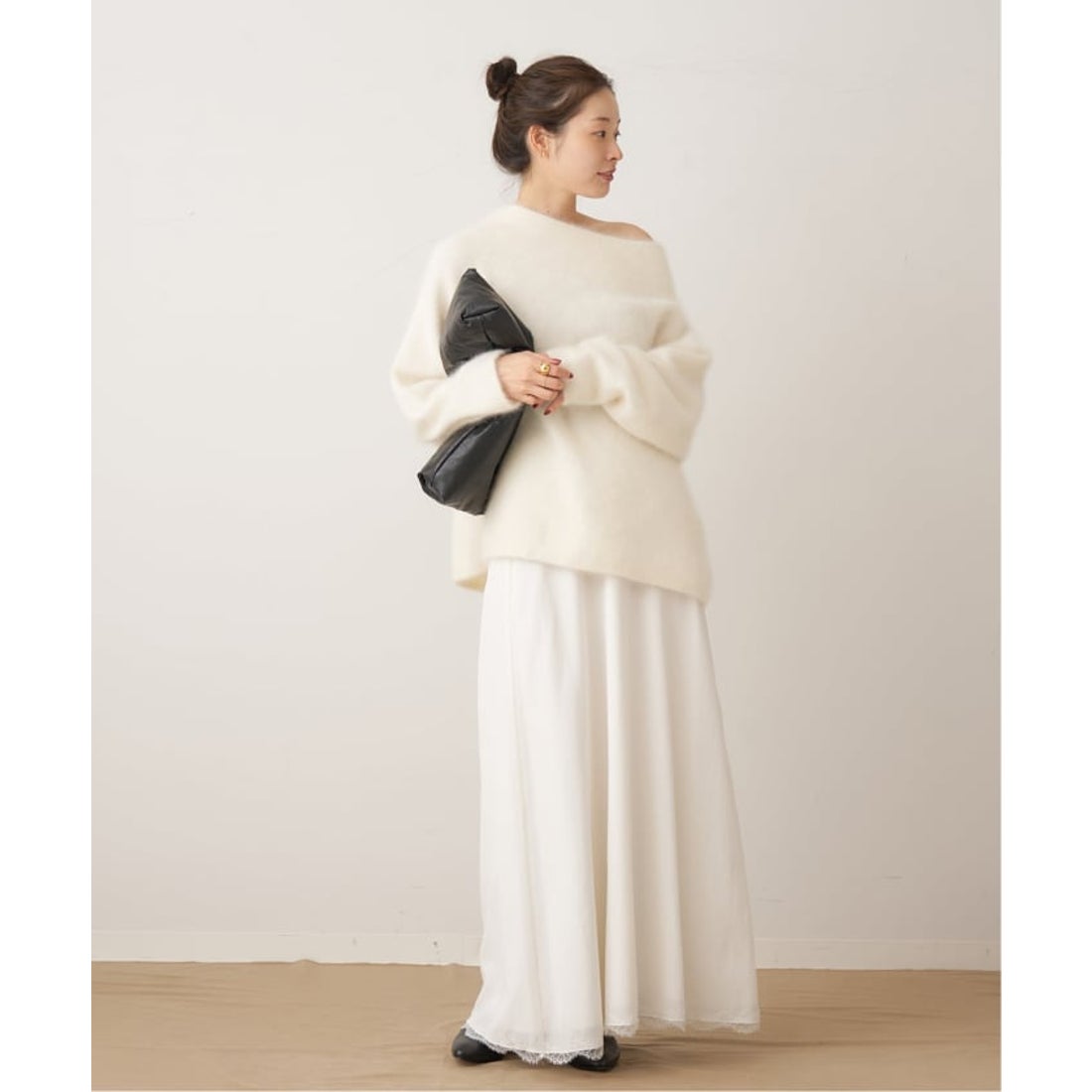 プラージュ Plage Fur Off Neck ニット （ブラウン） - ファッション