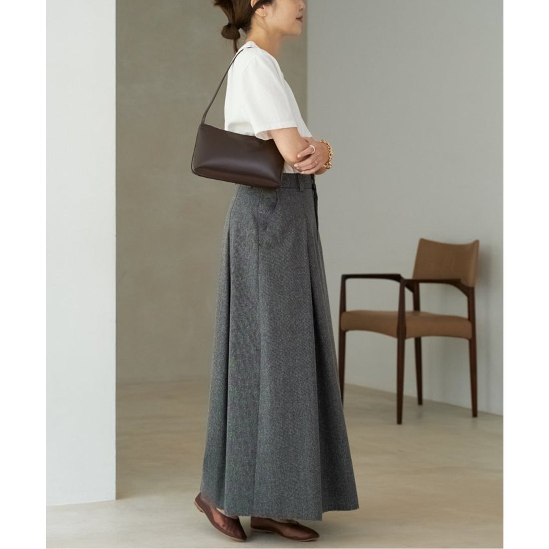 プラージュ Plage 《追加》R'IAM TWEEDボンディング スカート （グレー