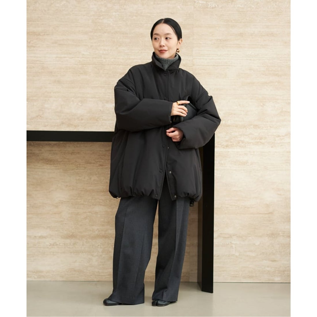 プラージュ Plage 《追加予約》撥水tailored puff コート 3 （ブラック