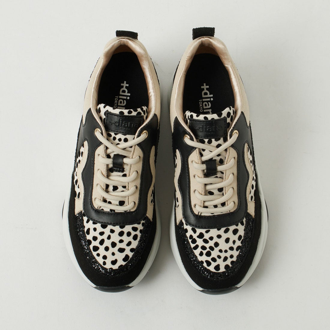 プラスダイアナ ＋diana 【HIT ITEM！】美脚ダッドスニーカー （白人工