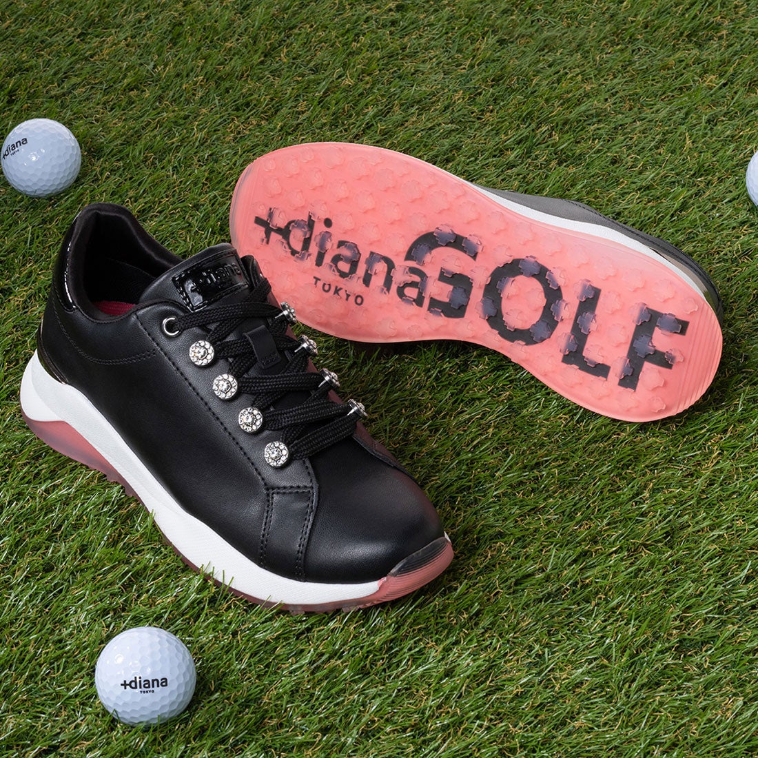 プラスダイアナ ＋diana 【+dianaGOLF】レースアップゴルフシューズ
