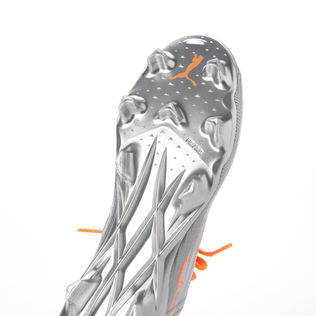 PUMA プーマ ウルトラ 1.4 FG/AG (ロングパイル)(シルバー×オレンジ