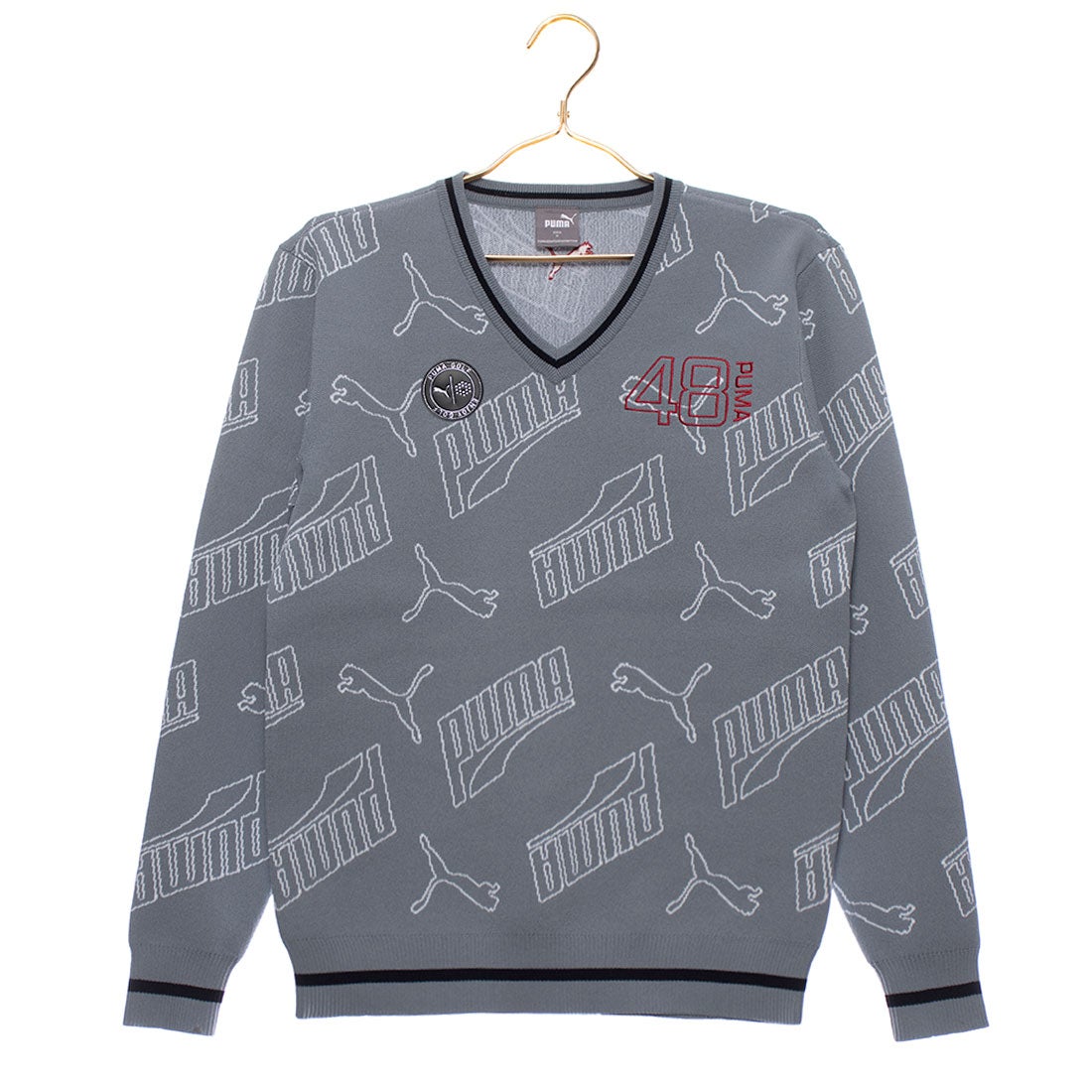 プーマ PUMA ゴルフ ジャガード Vネック ニット -ファッション通販