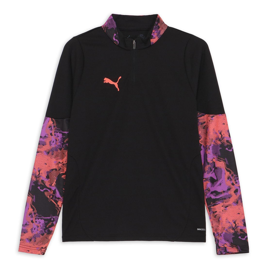 PUMA プーマ INDIVIDUALCUP 1/4 ジップトップ(ブラック×オレンジ