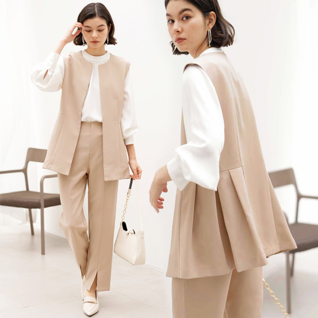 ジーラ GeeRA 【入卒式/セレモニー】ペプラムベストセットアップスーツ