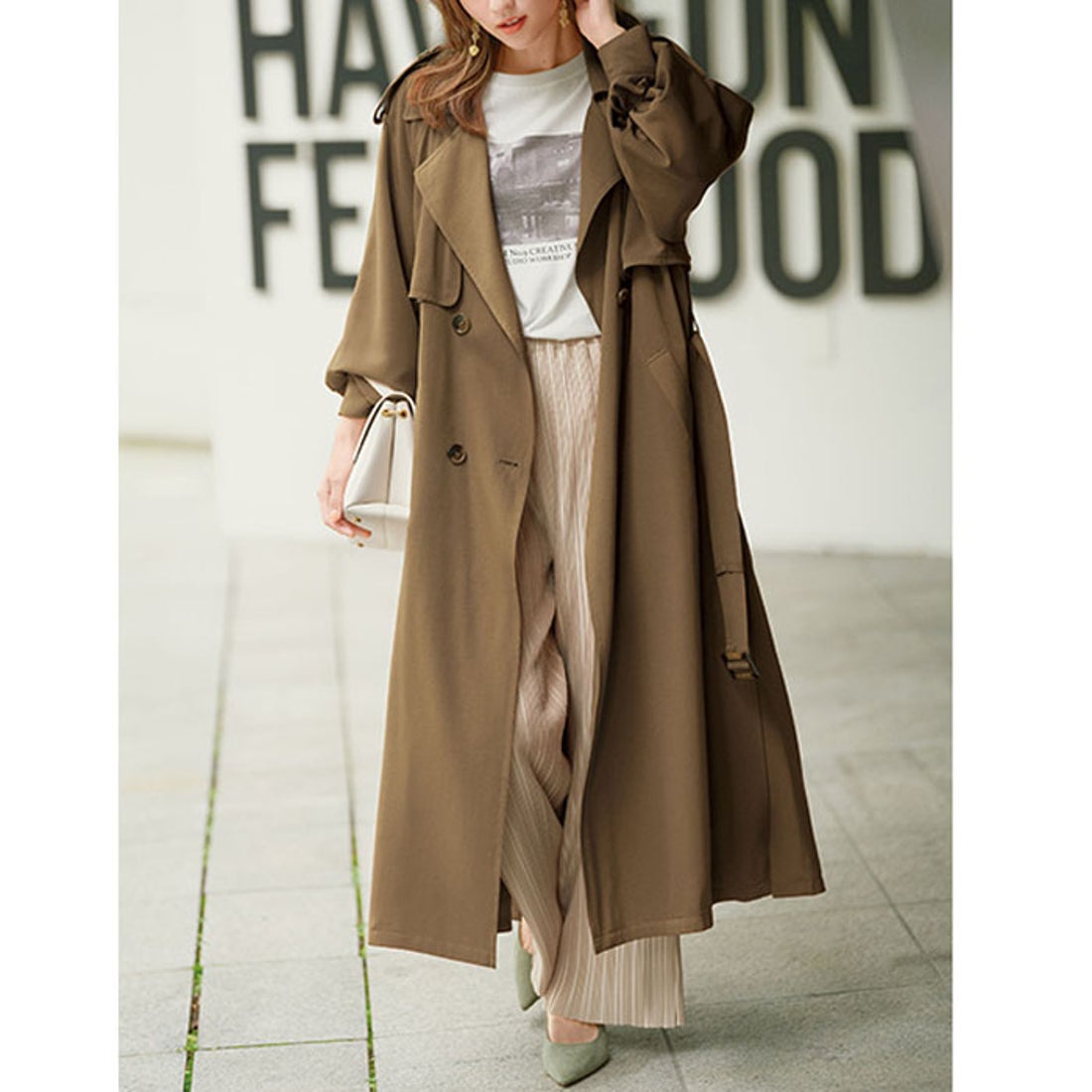 ジーラ GeeRA ルーズシルエットトレンチコート （モカブラウン