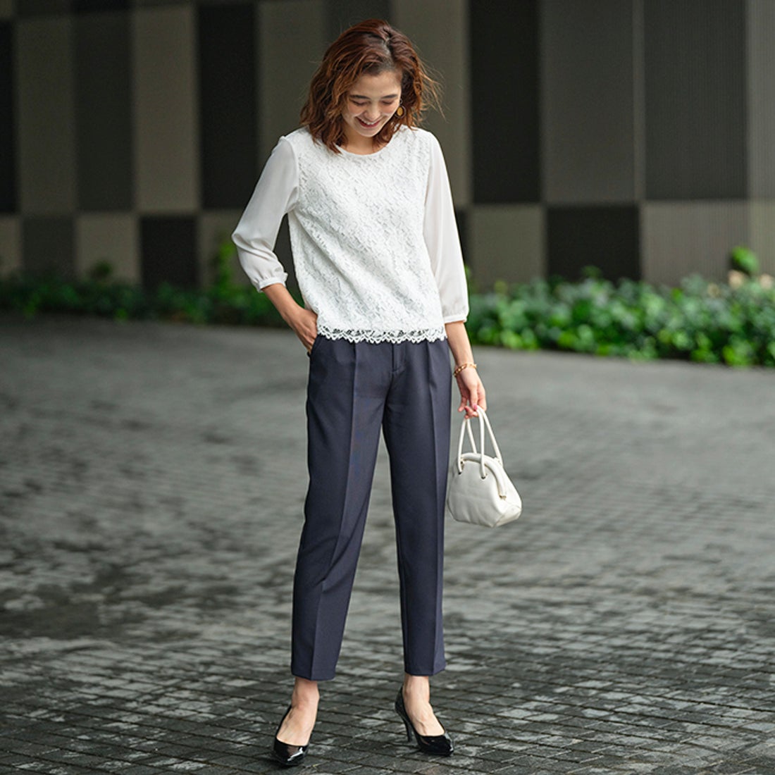 ジーラ GeeRA 【4点セット】〈テーパードパンツ〉ノーカラージャケット