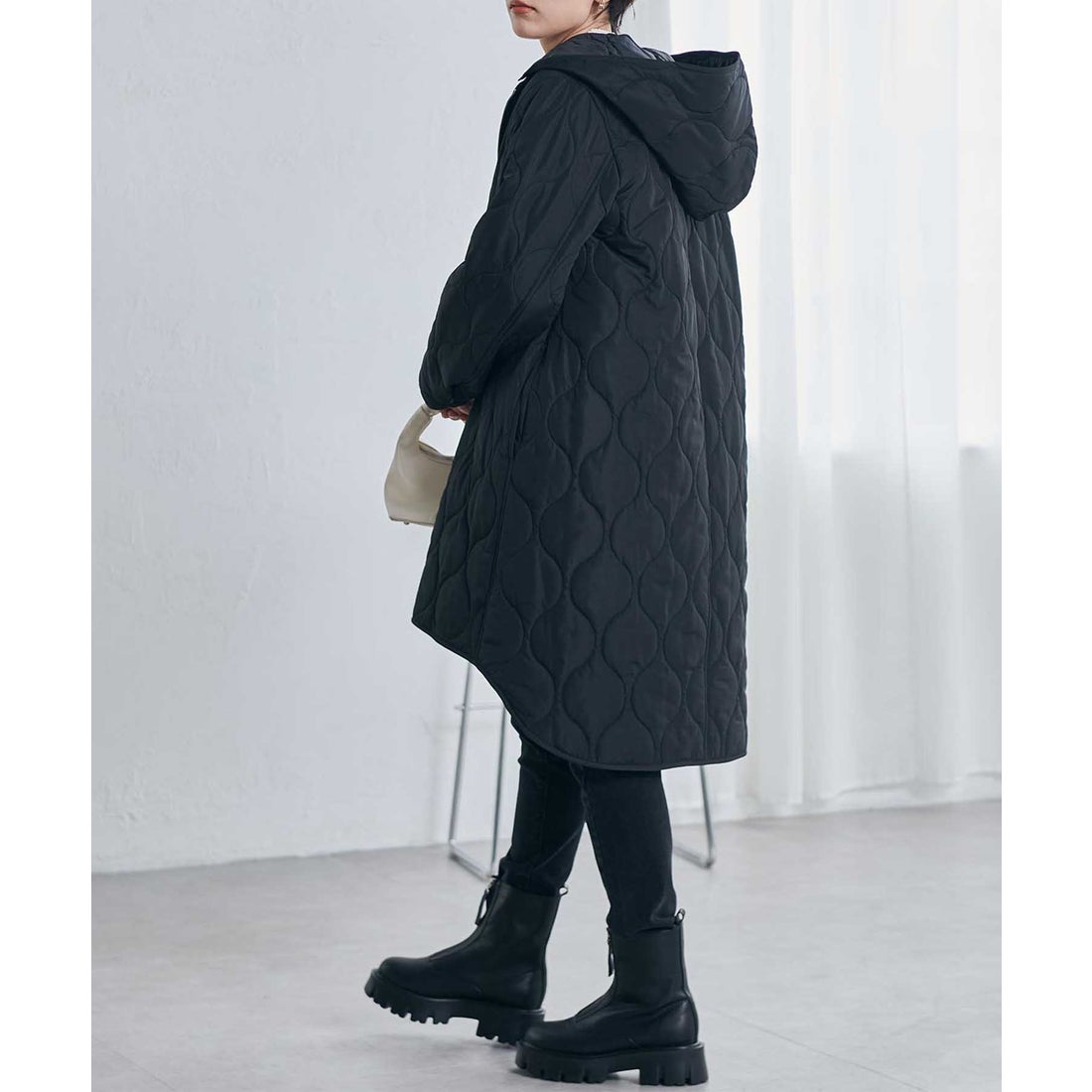 ラナン RANAN 3wayキルティングコート （ブラック） -ファッション通販