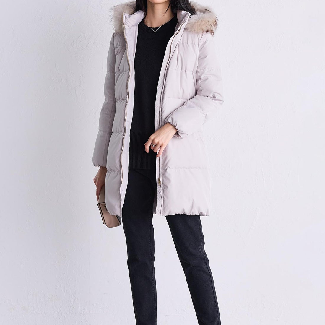 ラナン RANAN リアルファー付ダウンコート （アイスグレー） -靴