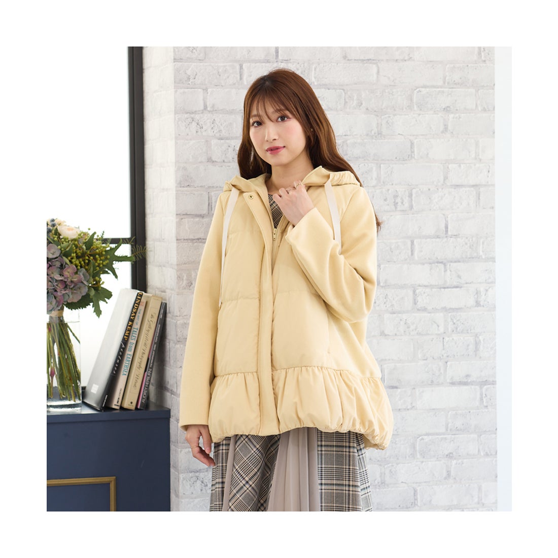 ローズティアラ RoseTiara ペプラムダウンコート （ブラック