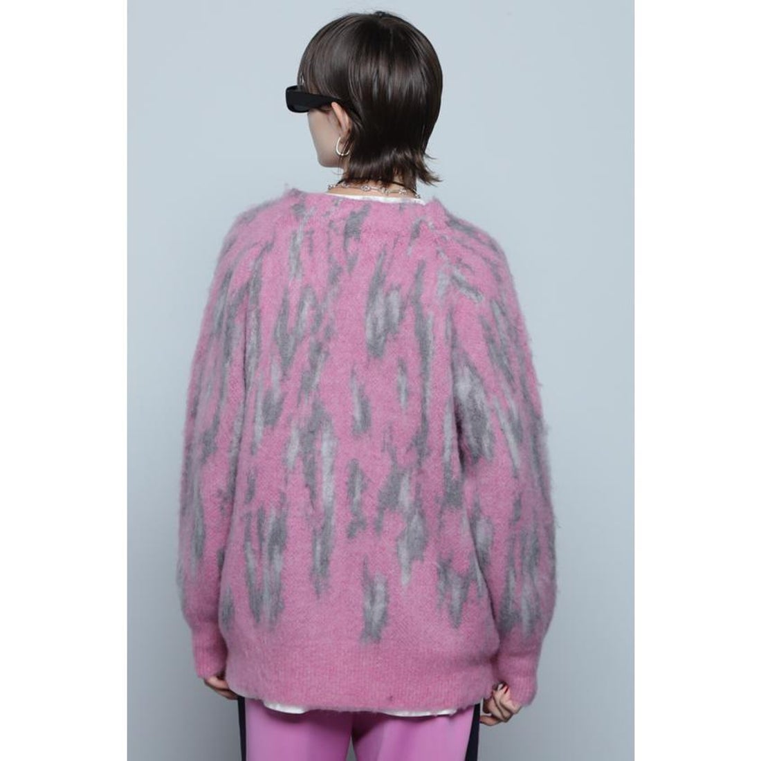 ローズバッド ROSE BUD ジャカードニットカーディガン （ブルー