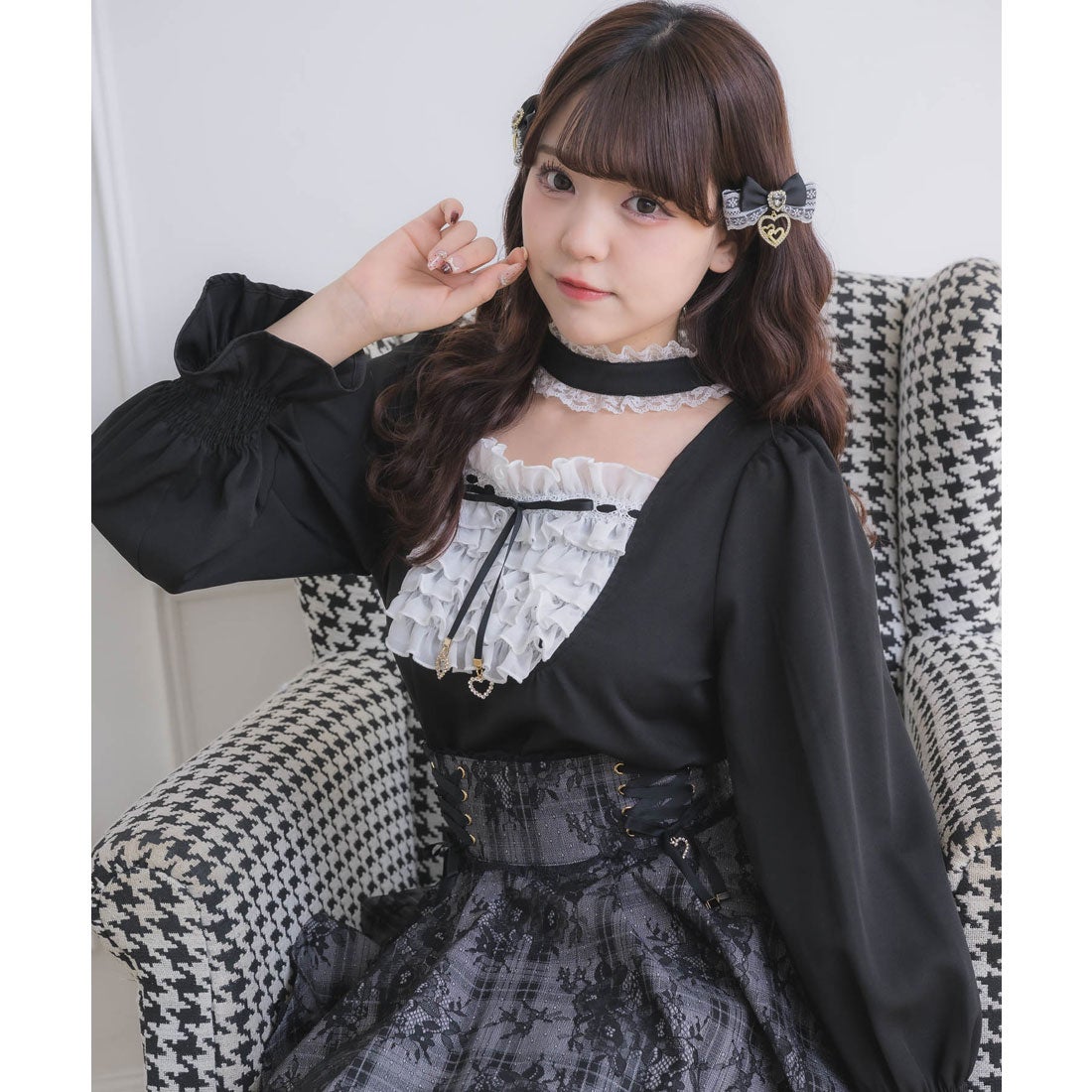 ロジータ ROJITA メイドライクフリルトップス （ブラック